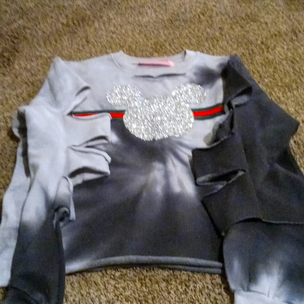 Grey and black tie dye sweater